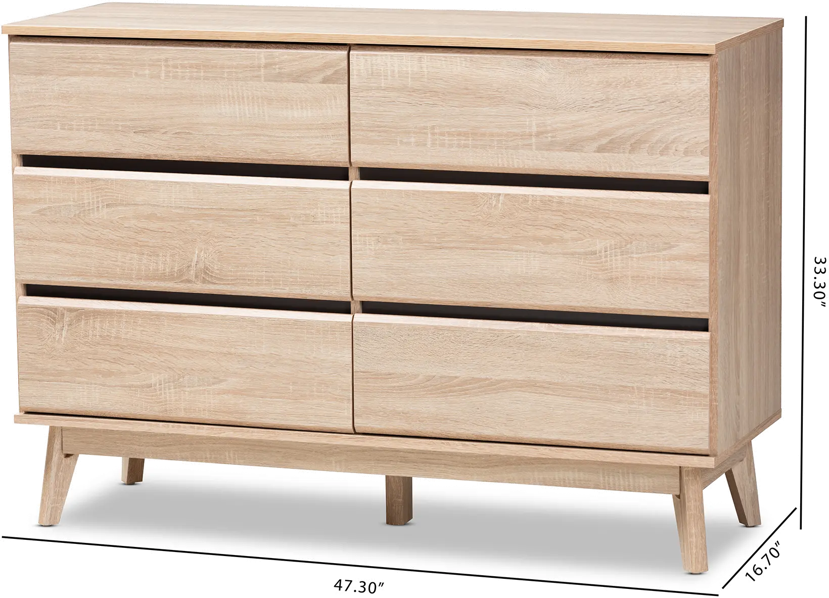 148-8256-RCW Mid-Century Light Oak Dresser - Josephina-8