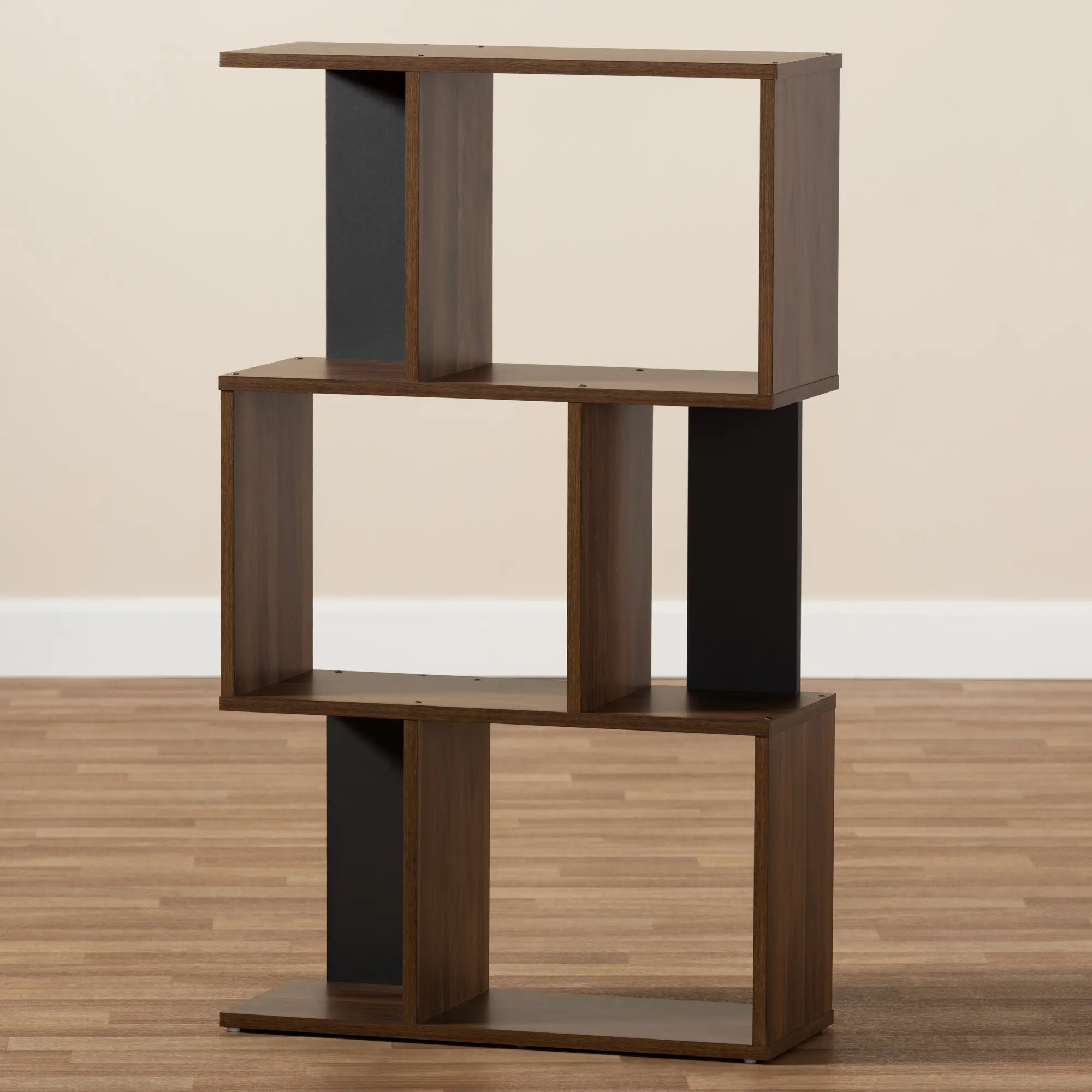 148-8257-RCW Modern Brown and Dark Gray Display Bookcase - Sheryl-3