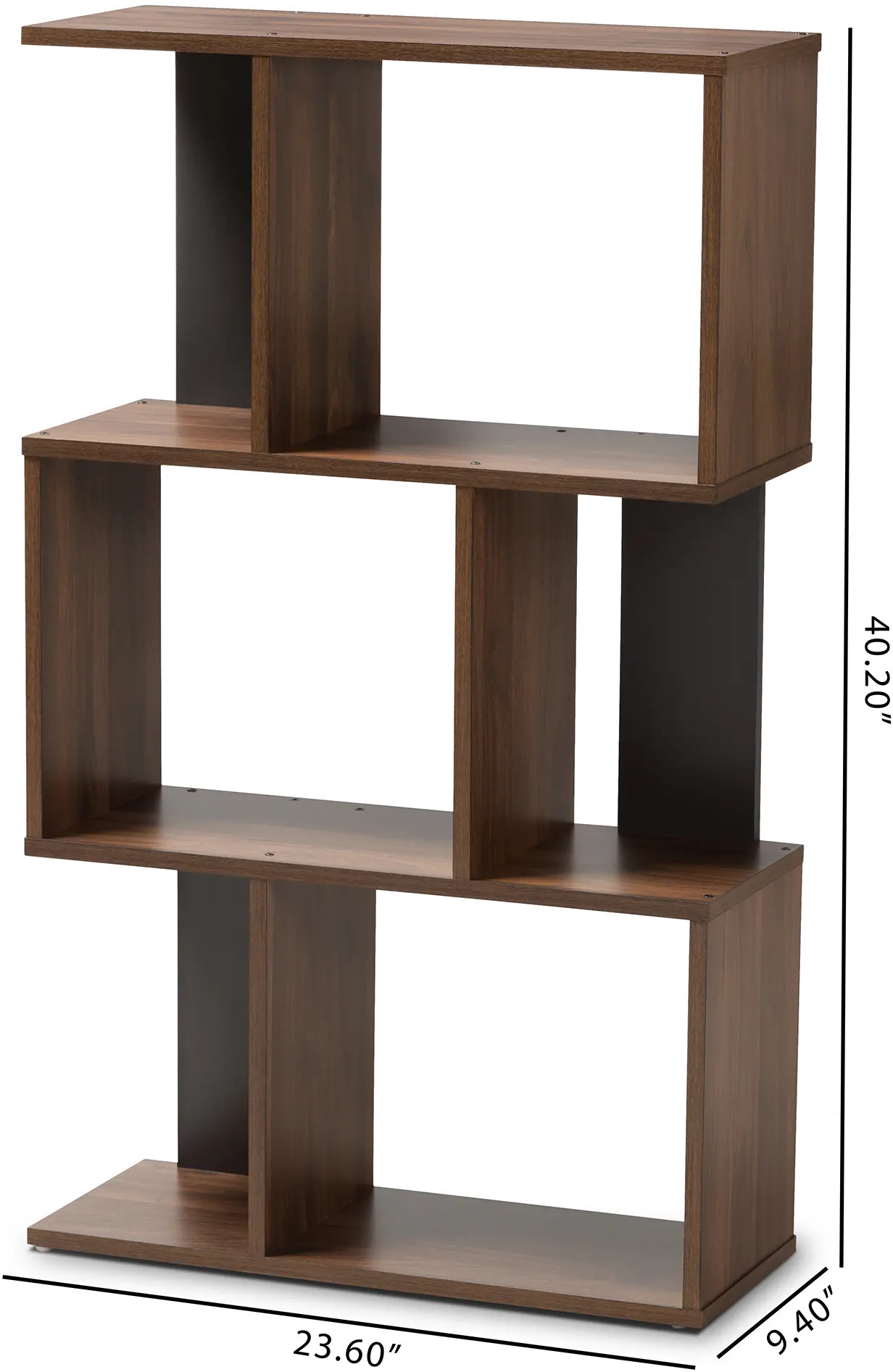 148-8257-RCW Modern Brown and Dark Gray Display Bookcase - Sheryl-7