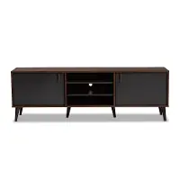 148-8669-RCW Modern Brown and Dark Grey Finished Mid-Century TV Stand - Abilene