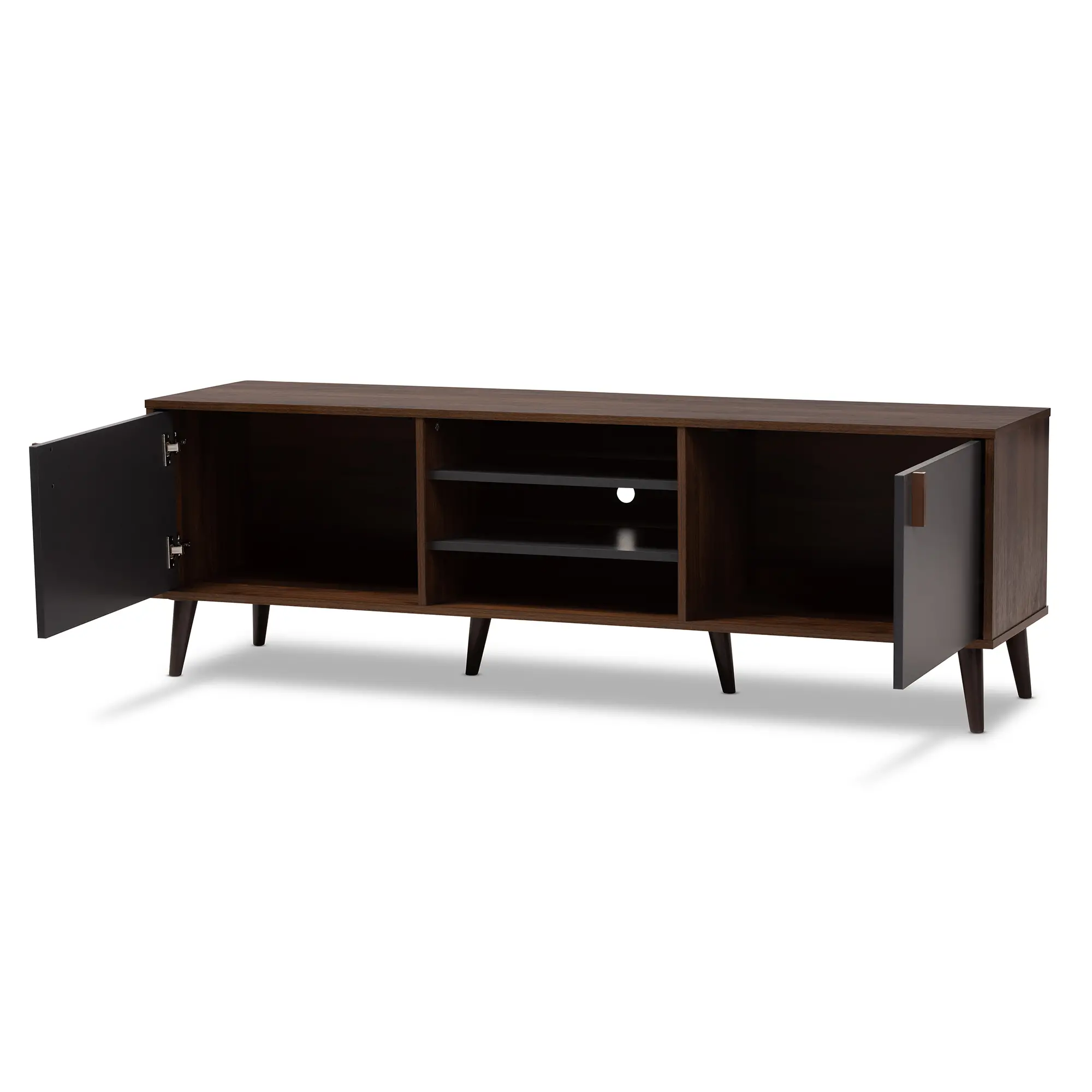 148-8669-RCW Modern Brown and Dark Grey Finished Mid-Century TV Stand - Abilene-5
