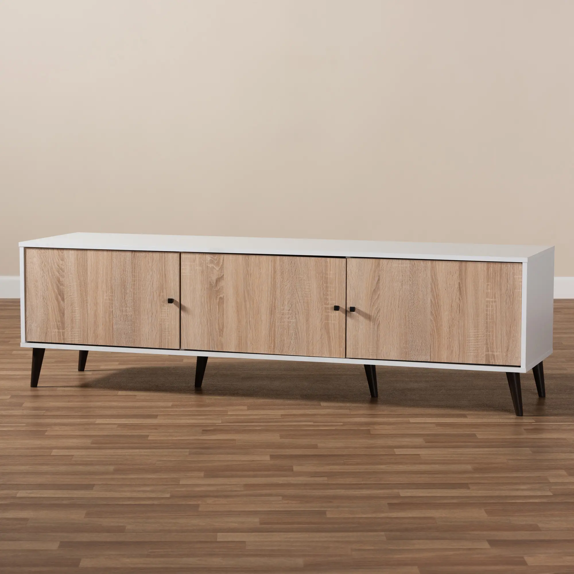 148-8977-RCW Brennan White and Light Oak 70  TV Stand-3