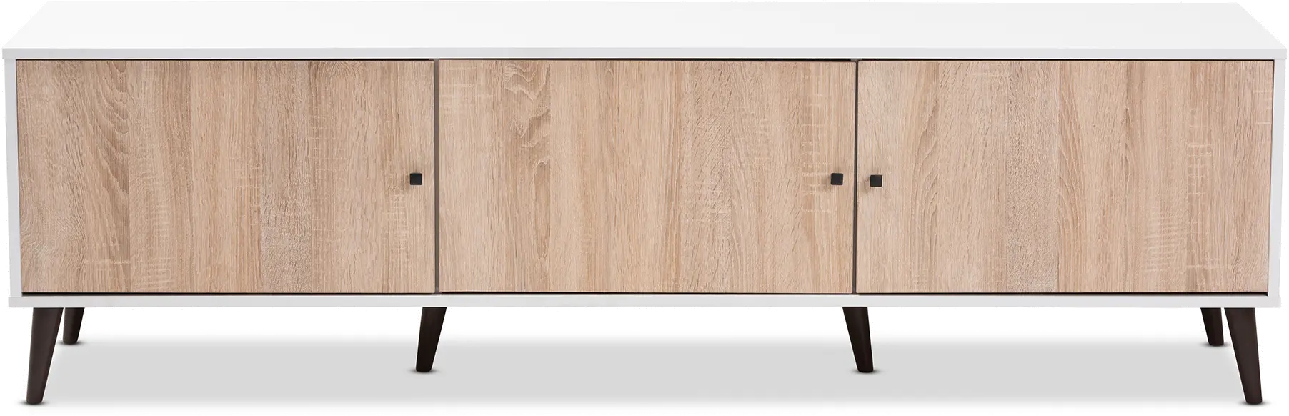 148-8977-RCW Brennan White and Light Oak 70  TV Stand-1