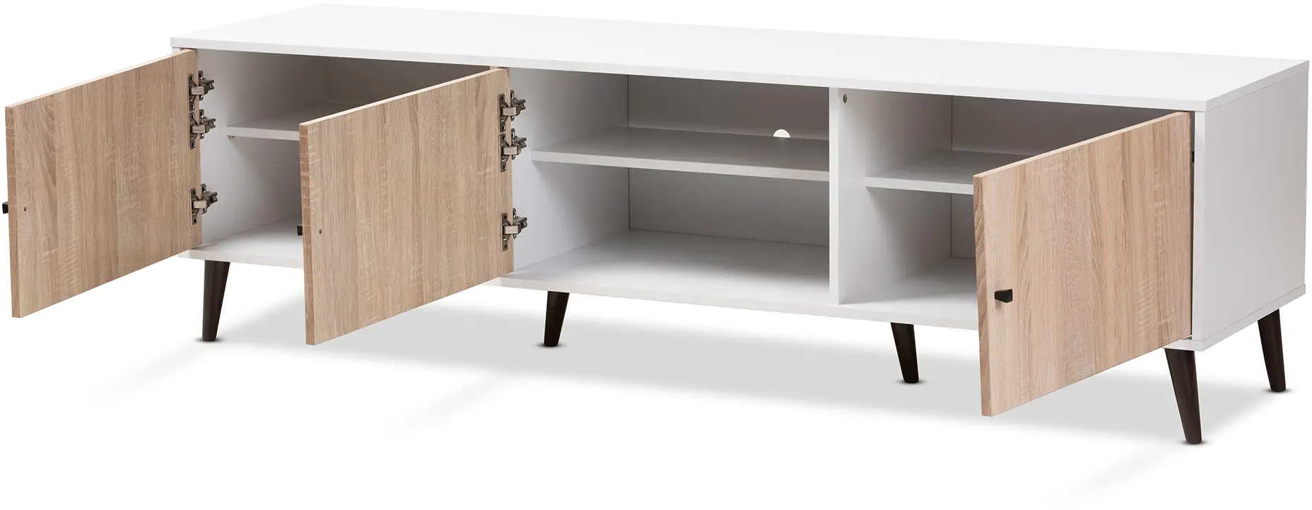148-8977-RCW Brennan White and Light Oak 70  TV Stand-5