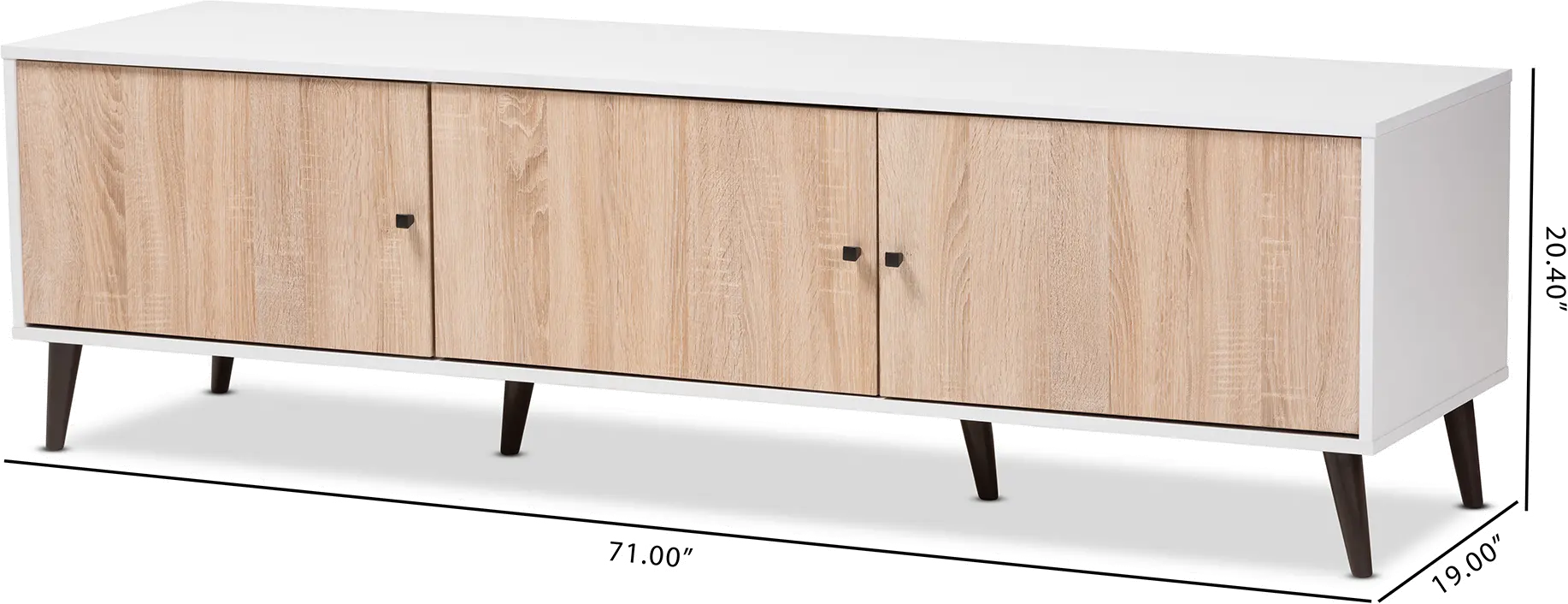 148-8977-RCW Brennan White and Light Oak 70  TV Stand-8