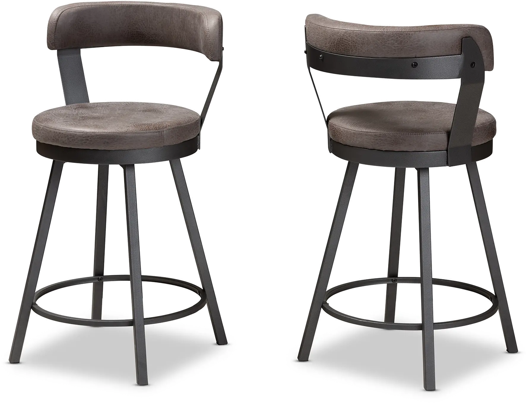 149-8969-RCW Delbert Gray Swivel Counter Height Stools - Set of 2-1