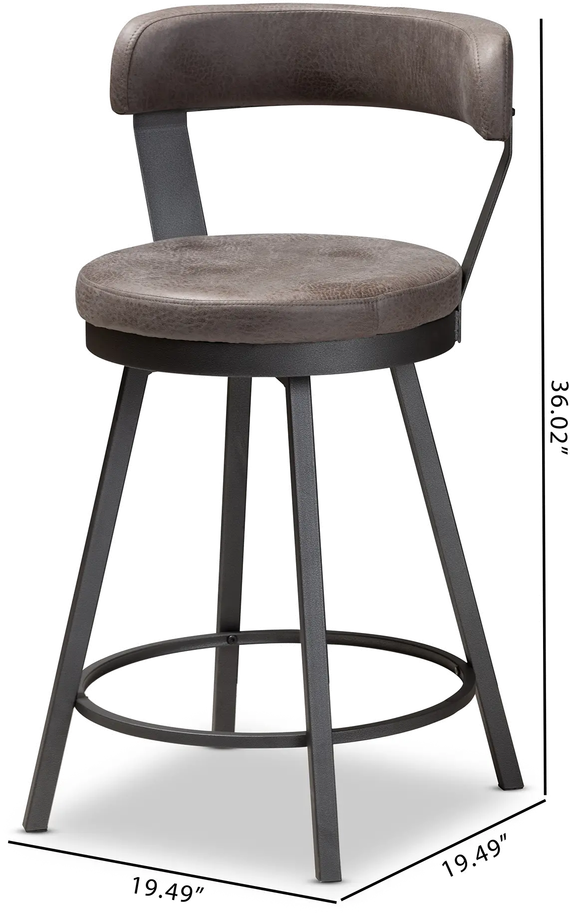 149-8969-RCW Delbert Gray Swivel Counter Height Stools - Set of 2-3