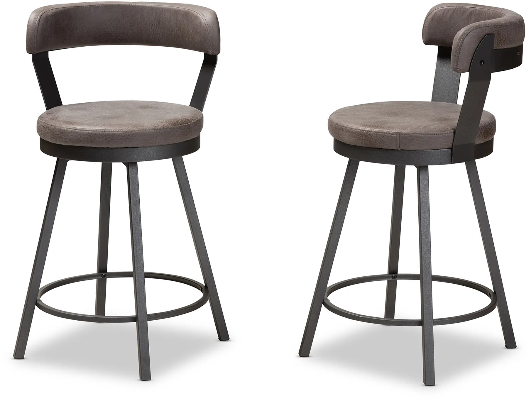 149-8969-RCW Delbert Gray Swivel Counter Height Stools - Set of 2-4