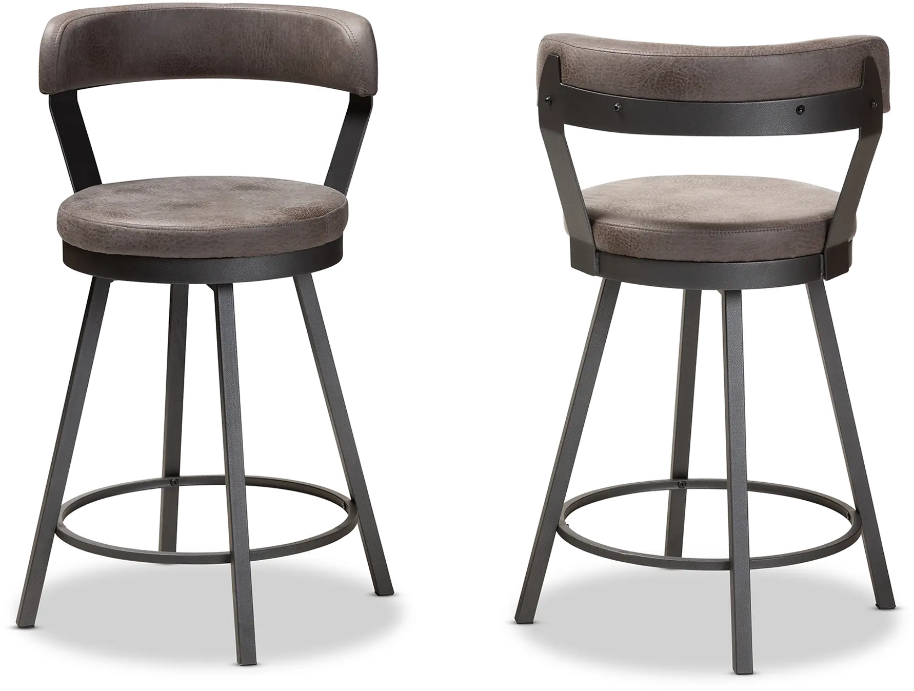 149-8969-RCW Delbert Gray Swivel Counter Height Stools - Set of 2-5