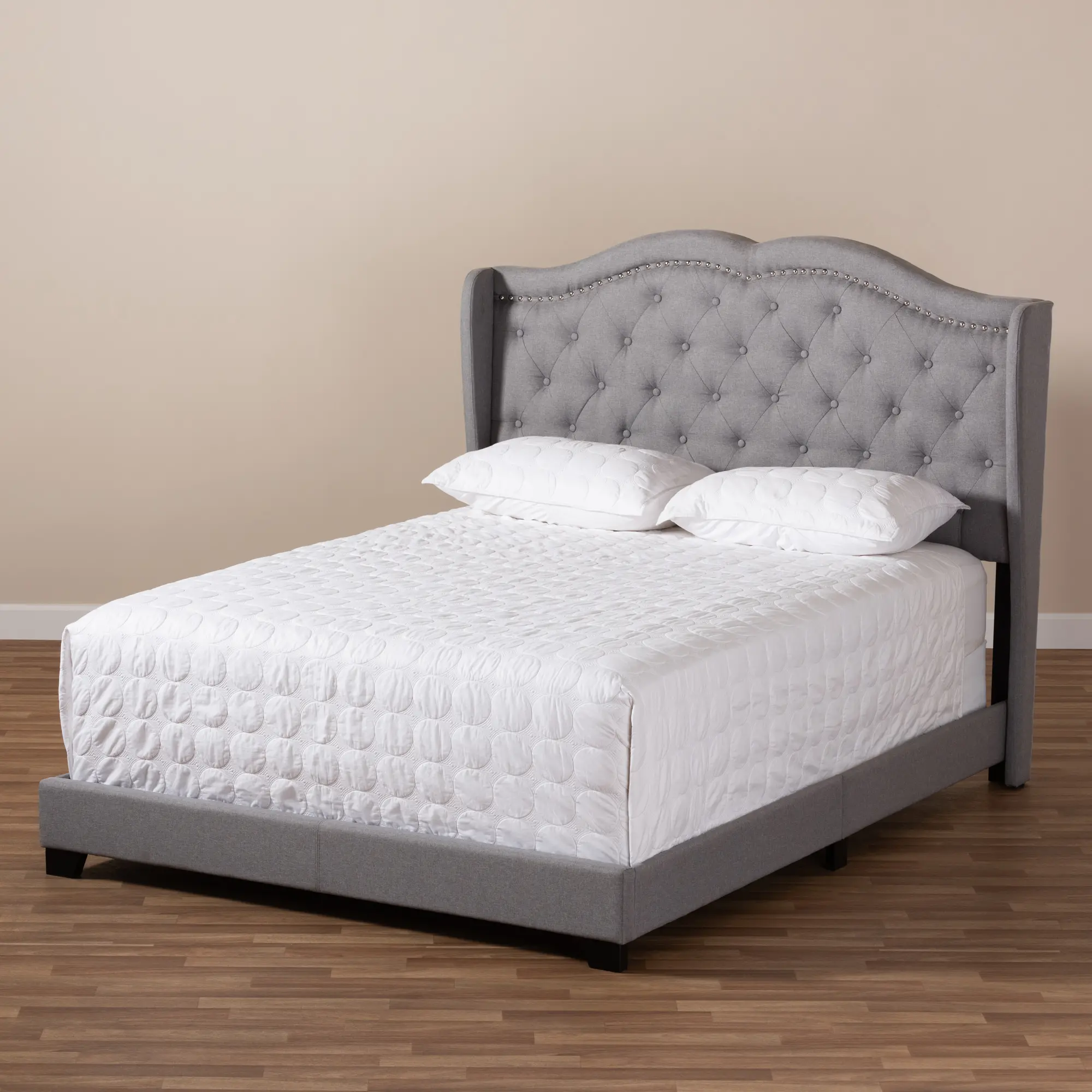 149-8924-RCW Contemporary Light Gray Upholstered Queen Bed - Lainey-3