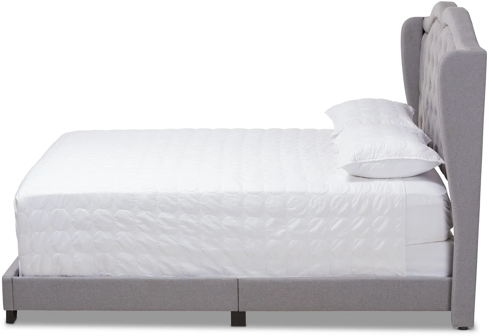 149-8924-RCW Contemporary Light Gray Upholstered Queen Bed - Lainey-1