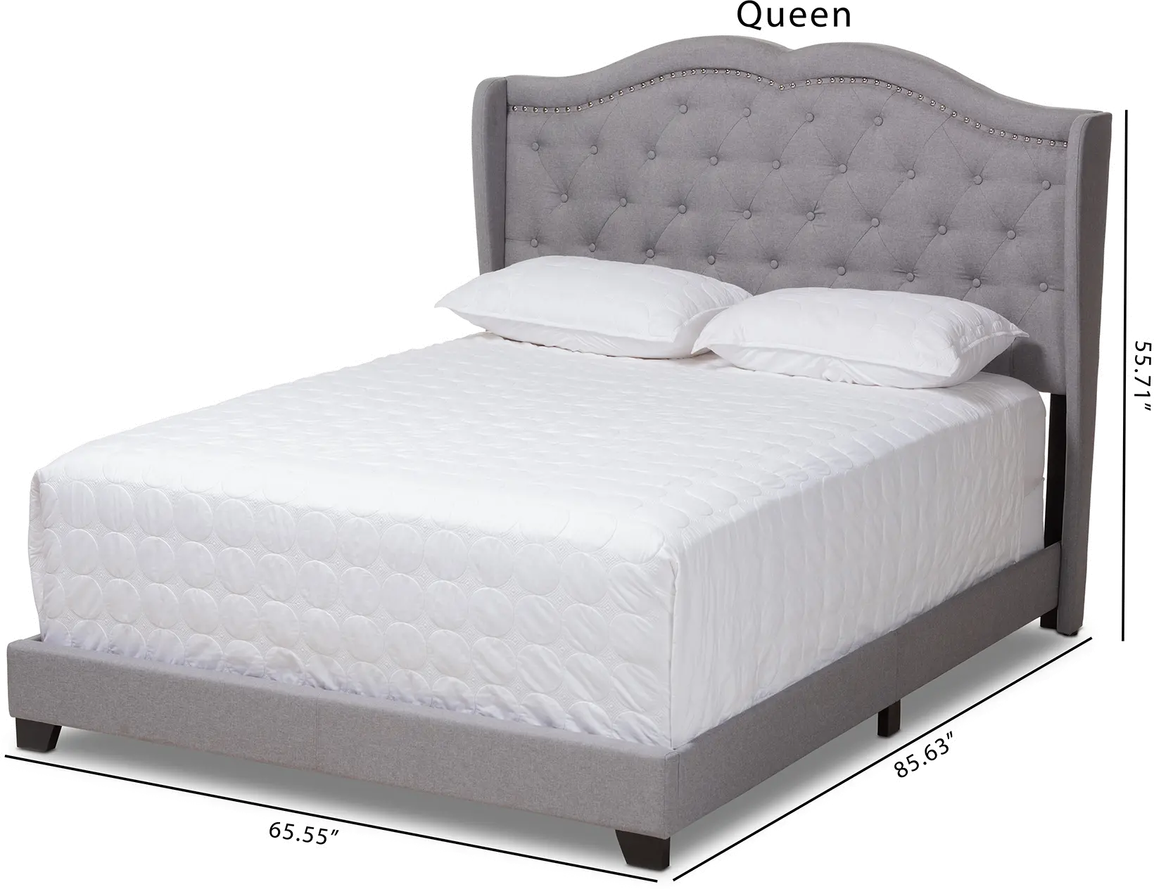 149-8924-RCW Contemporary Light Gray Upholstered Queen Bed - Lainey-8