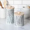 Large Metal Canister With Wood Top