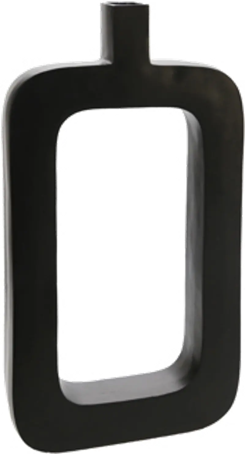 22 Inch Black Metal Cut Out Vase