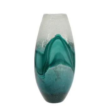 17 Inch Green Mix Glass Vase-1