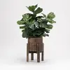 Faux Green Fiddle Leaf Fig Arrangement in Planter with Stand
