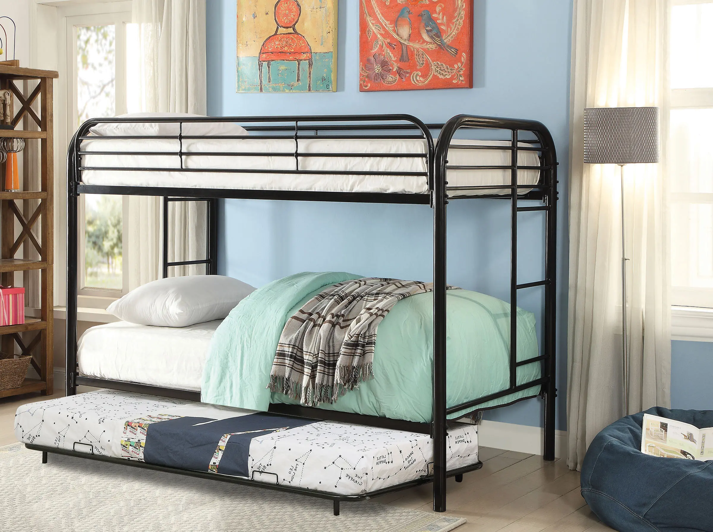 Opal Black Metal Twin Trundle-2