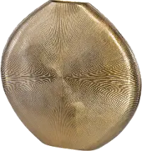 Ribbed Gold Cast Aluminum Vase