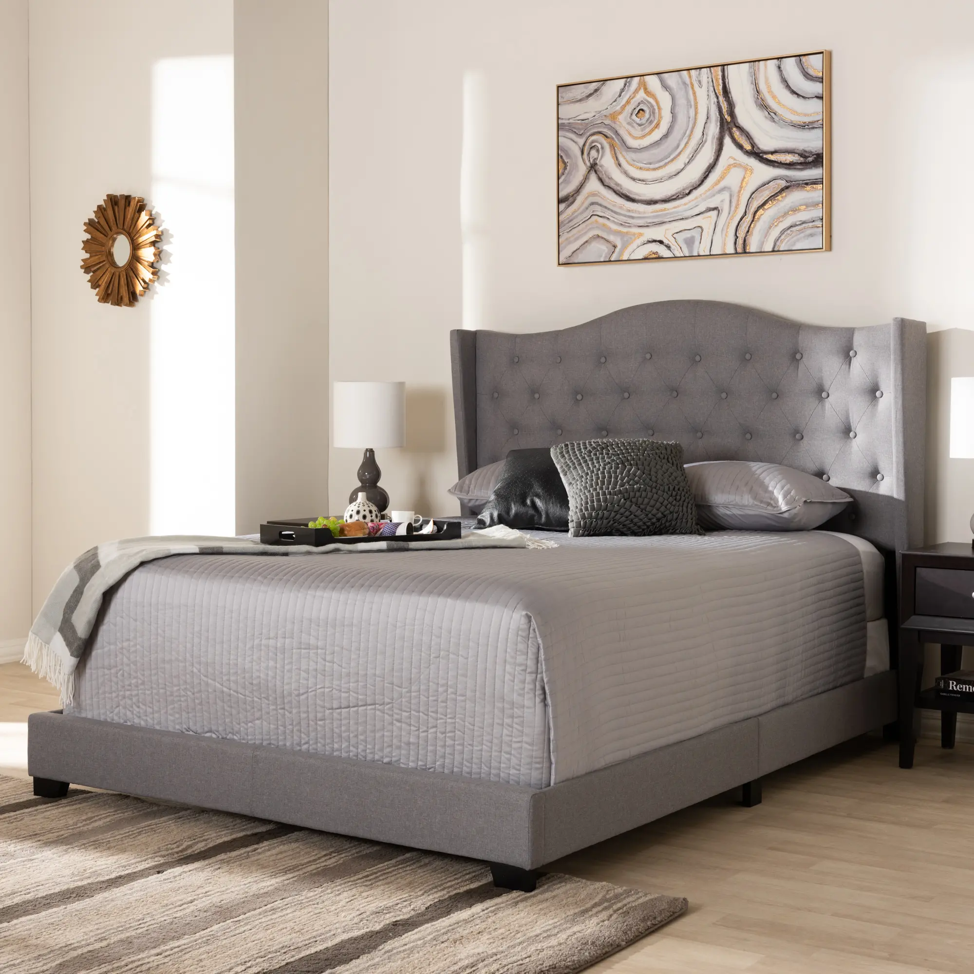 149-8974-RCW Light Gray Upholstered King Bed - Natasha-2