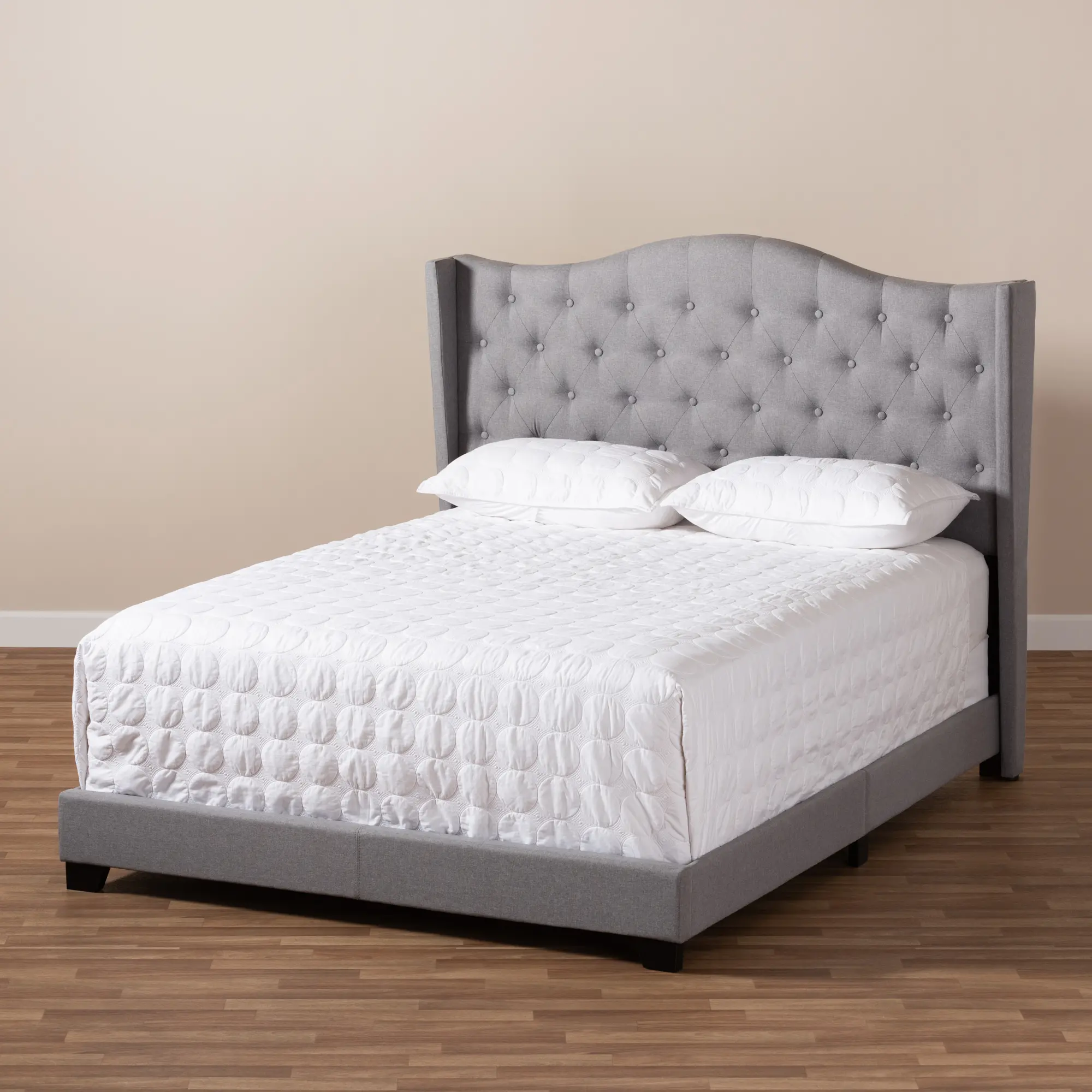 149-8974-RCW Light Gray Upholstered King Bed - Natasha-1