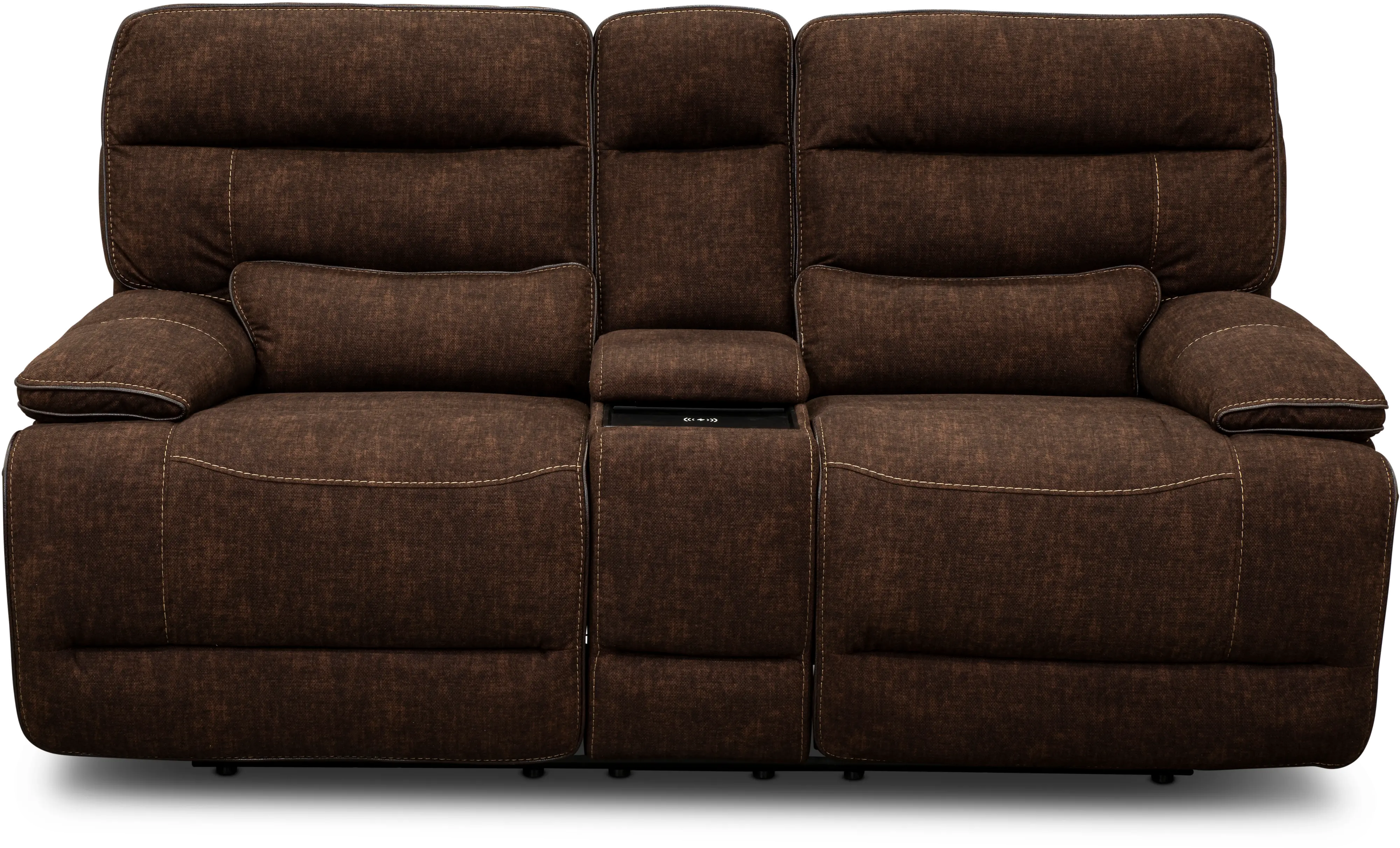 Rock Quarry Brown Power Reclining Loveseat with Console-1