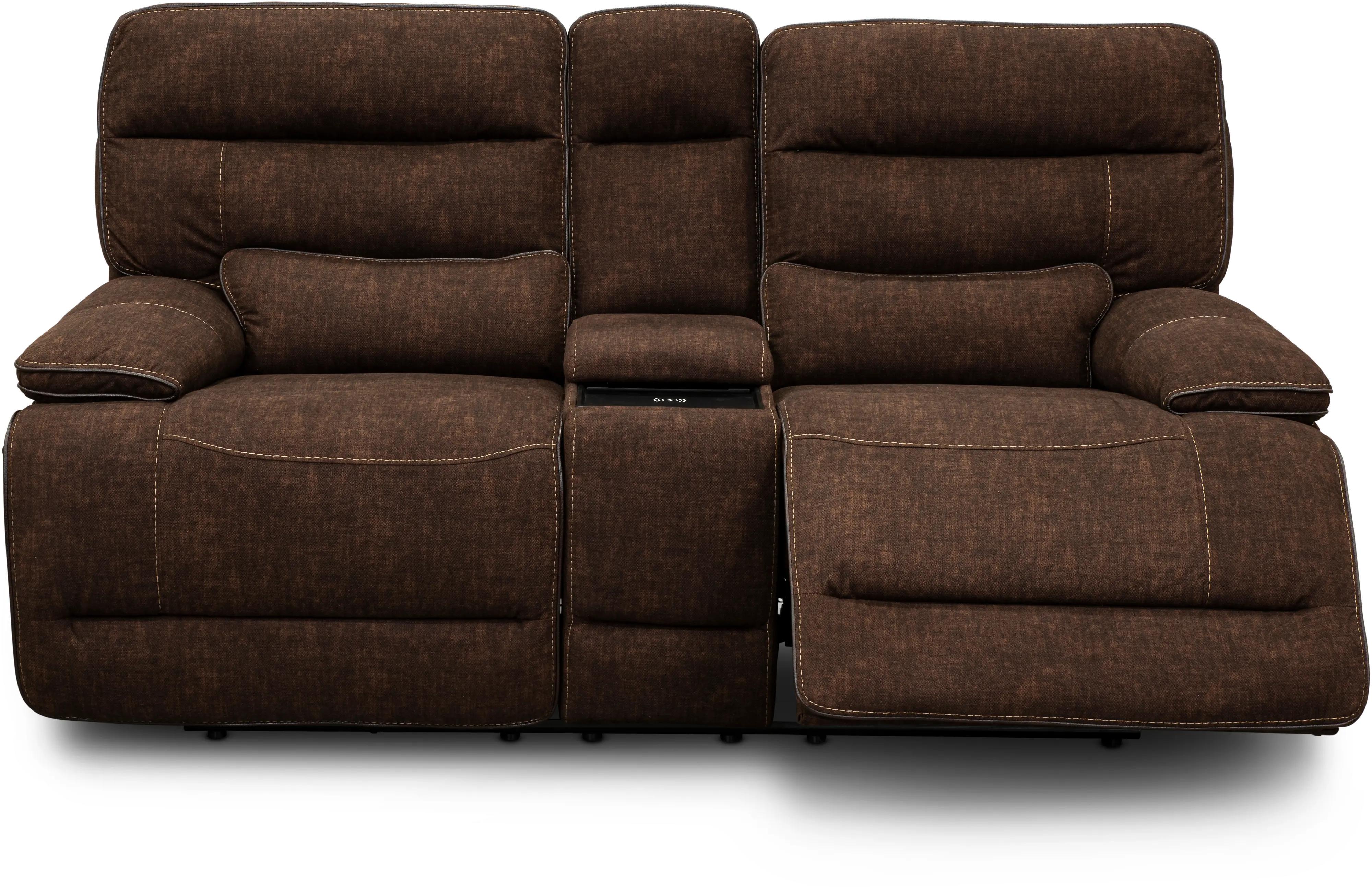 Rock Quarry Brown Power Reclining Loveseat with Console-3
