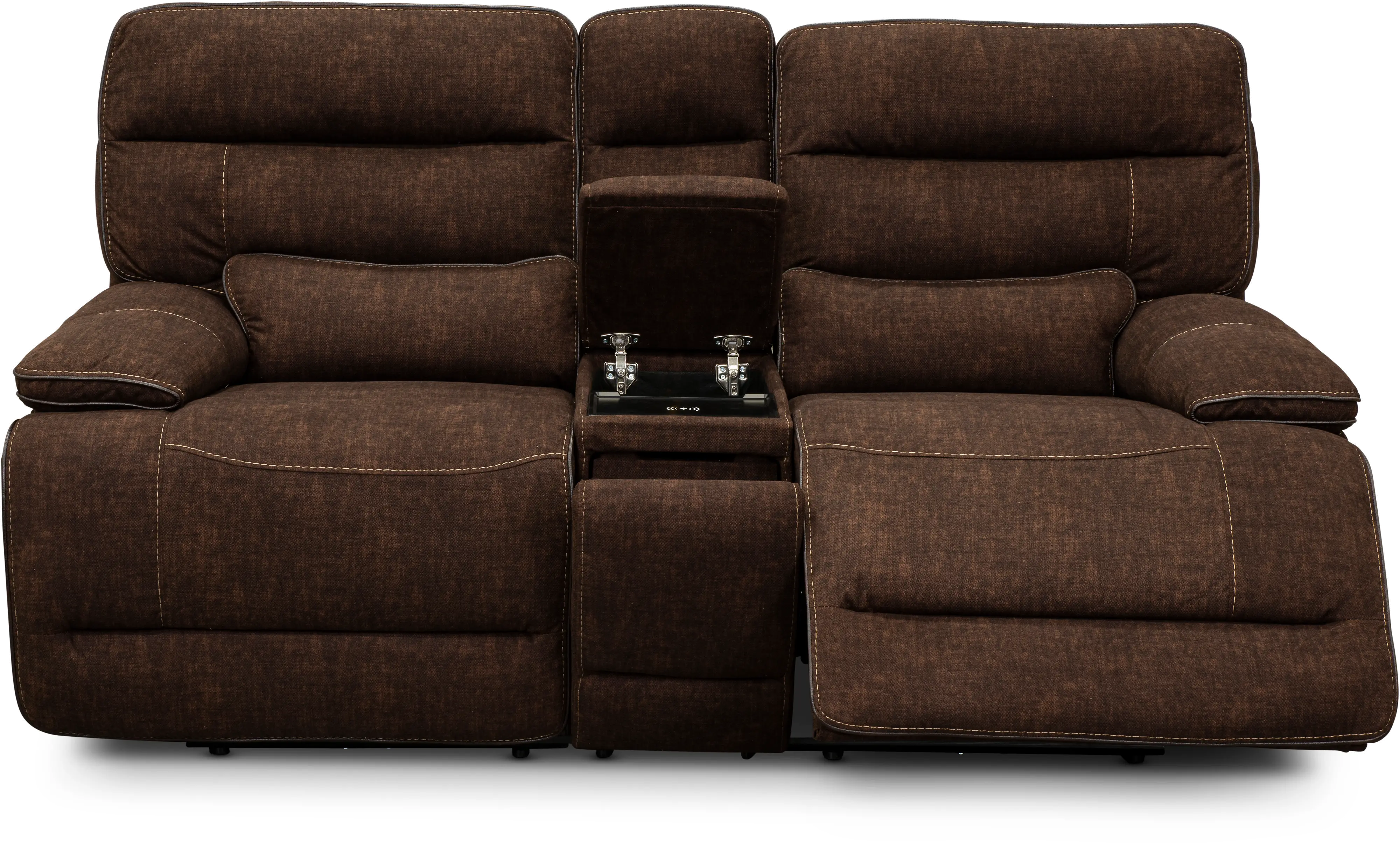 Rock Quarry Brown Power Reclining Loveseat with Console-4