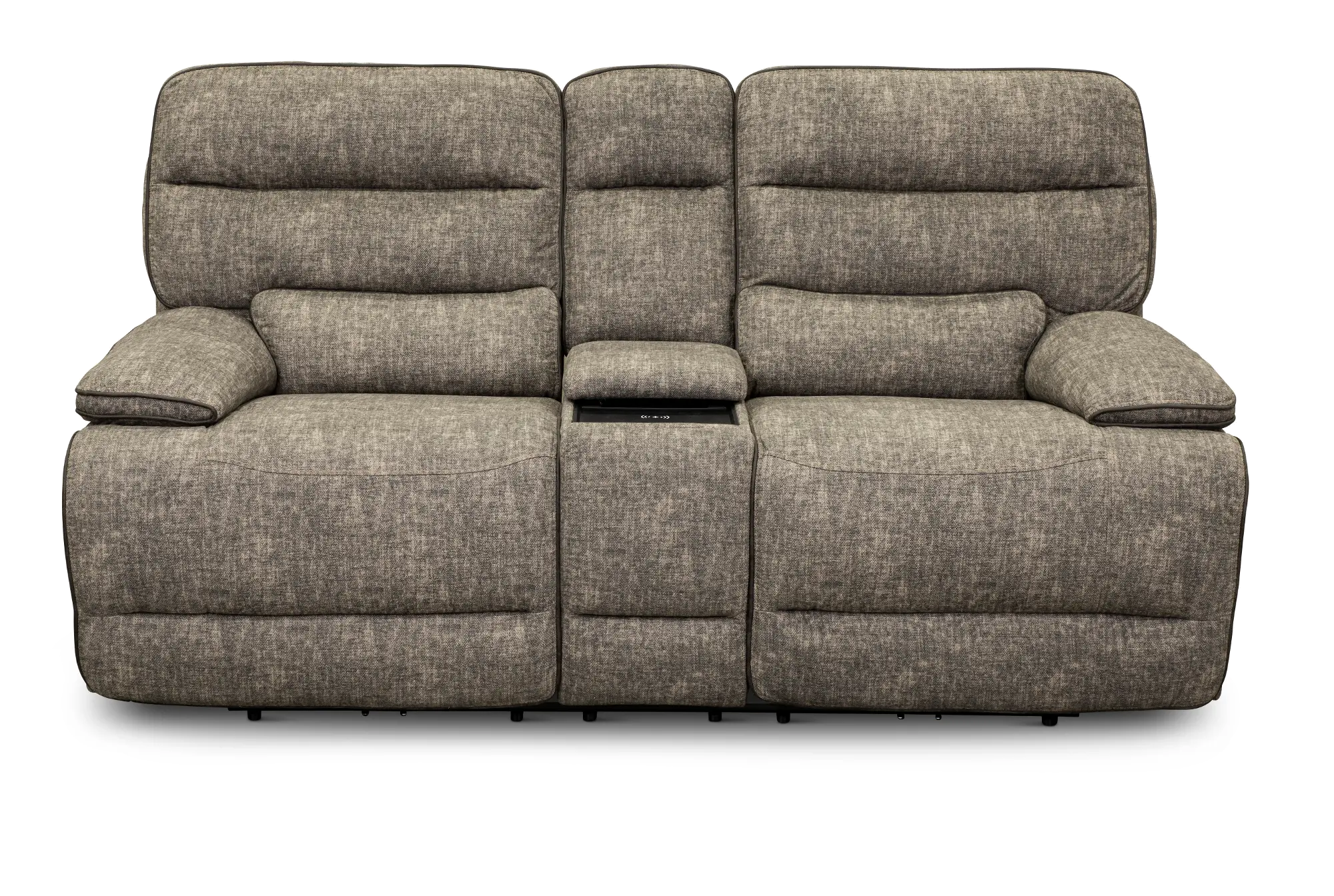 Rock Quarry Gray Power Reclining Loveseat with Console-1