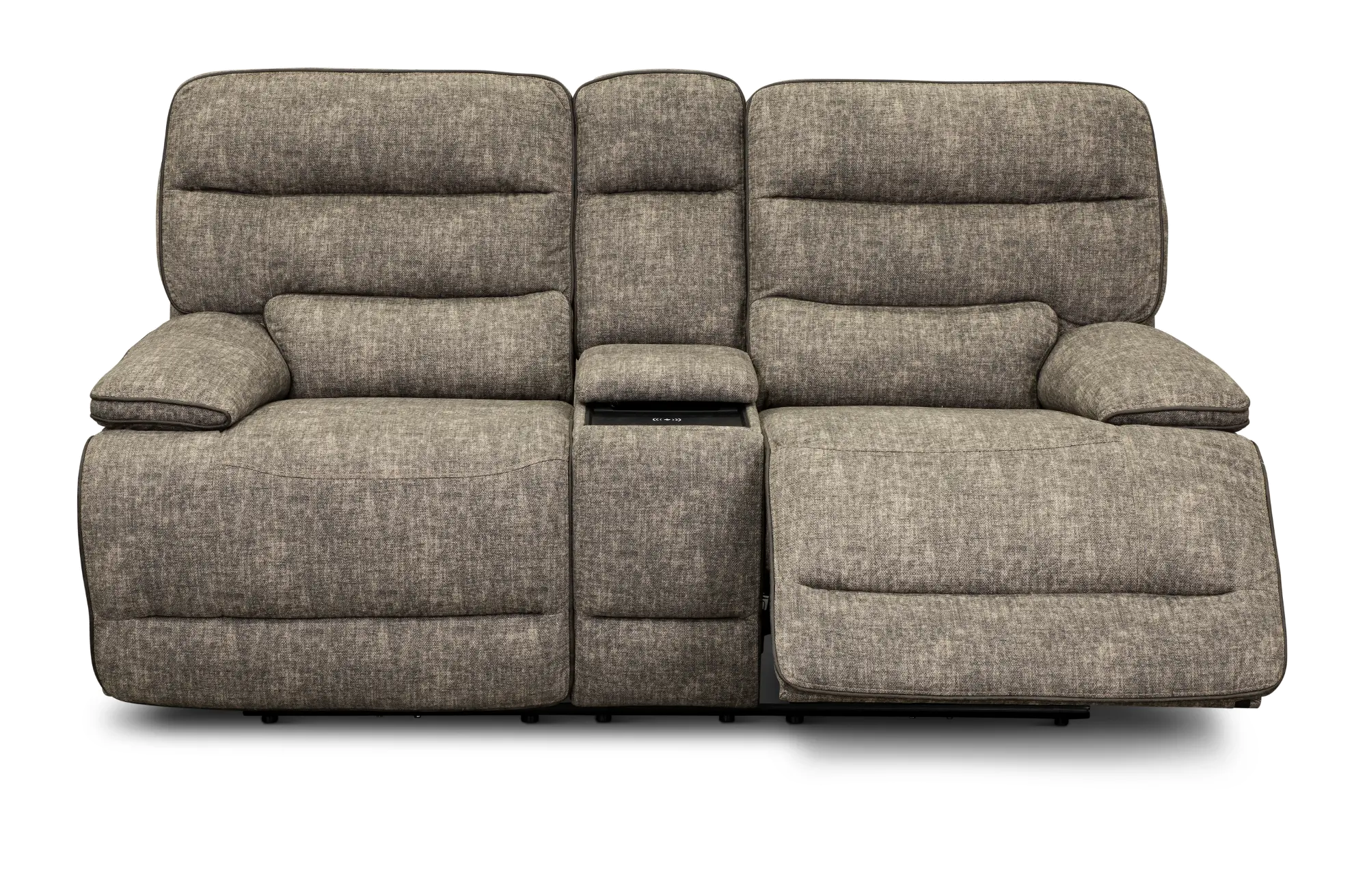 Rock Quarry Gray Power Reclining Loveseat with Console-3