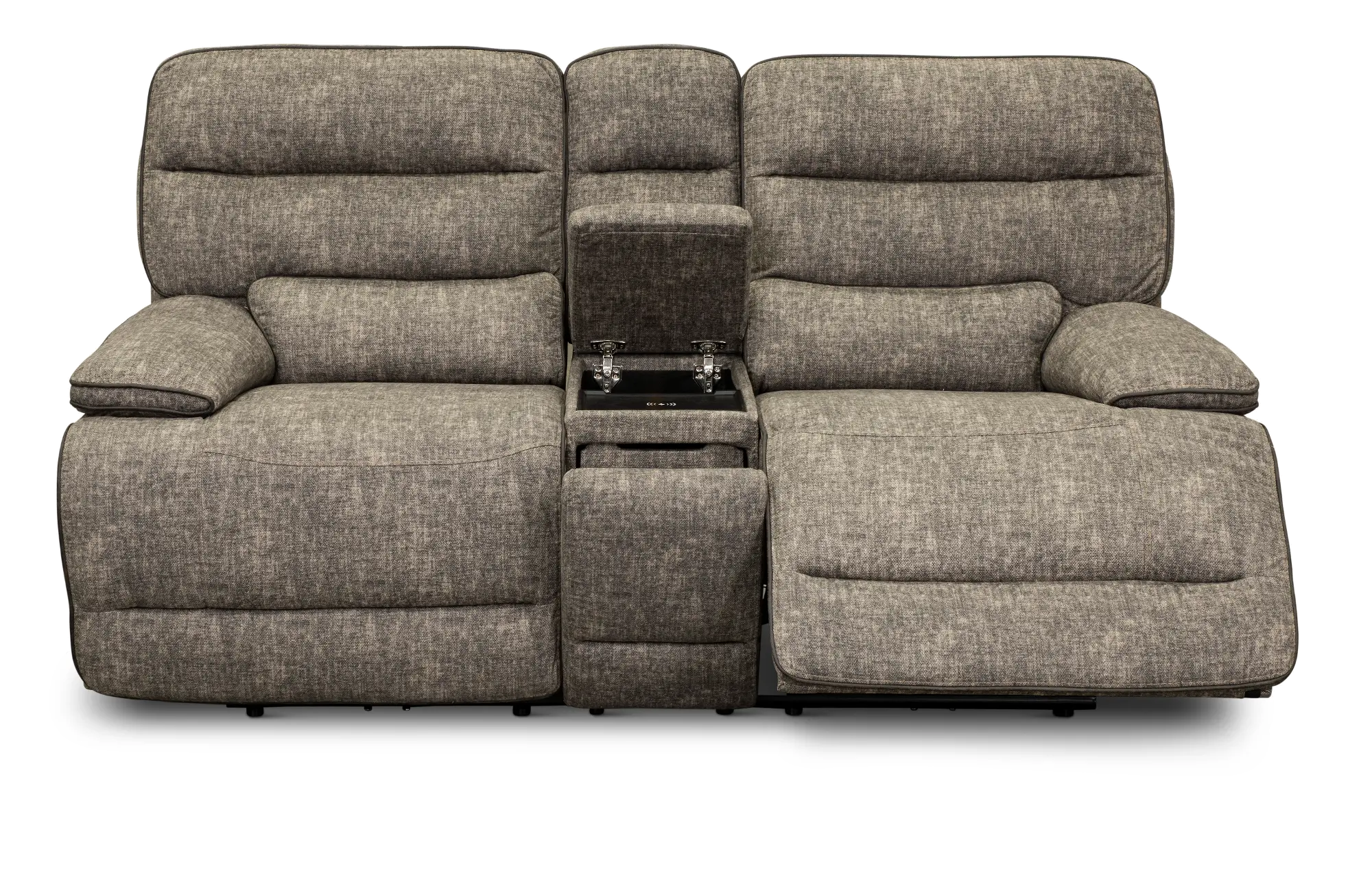 Rock Quarry Gray Power Reclining Loveseat with Console-4