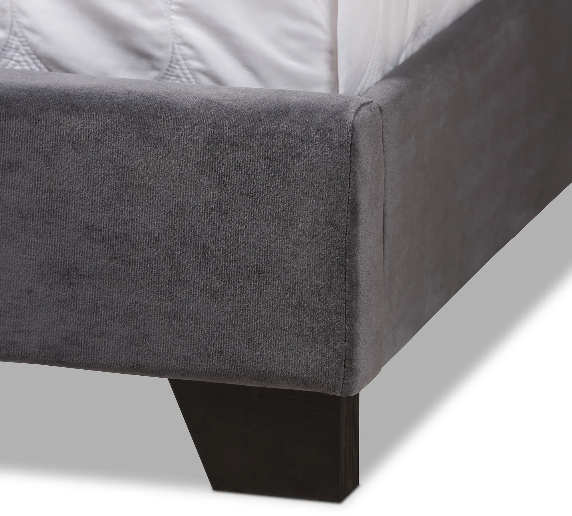 149-8951-RCW Glam Dark Gray Velvet Upholstered Queen Bed - Katelin-5
