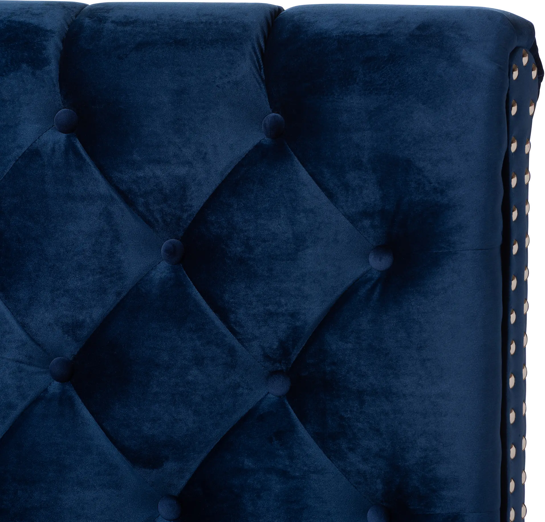 149-8947-RCW Glam Navy Blue Velvet Upholstered Full Bed - Katelin-4