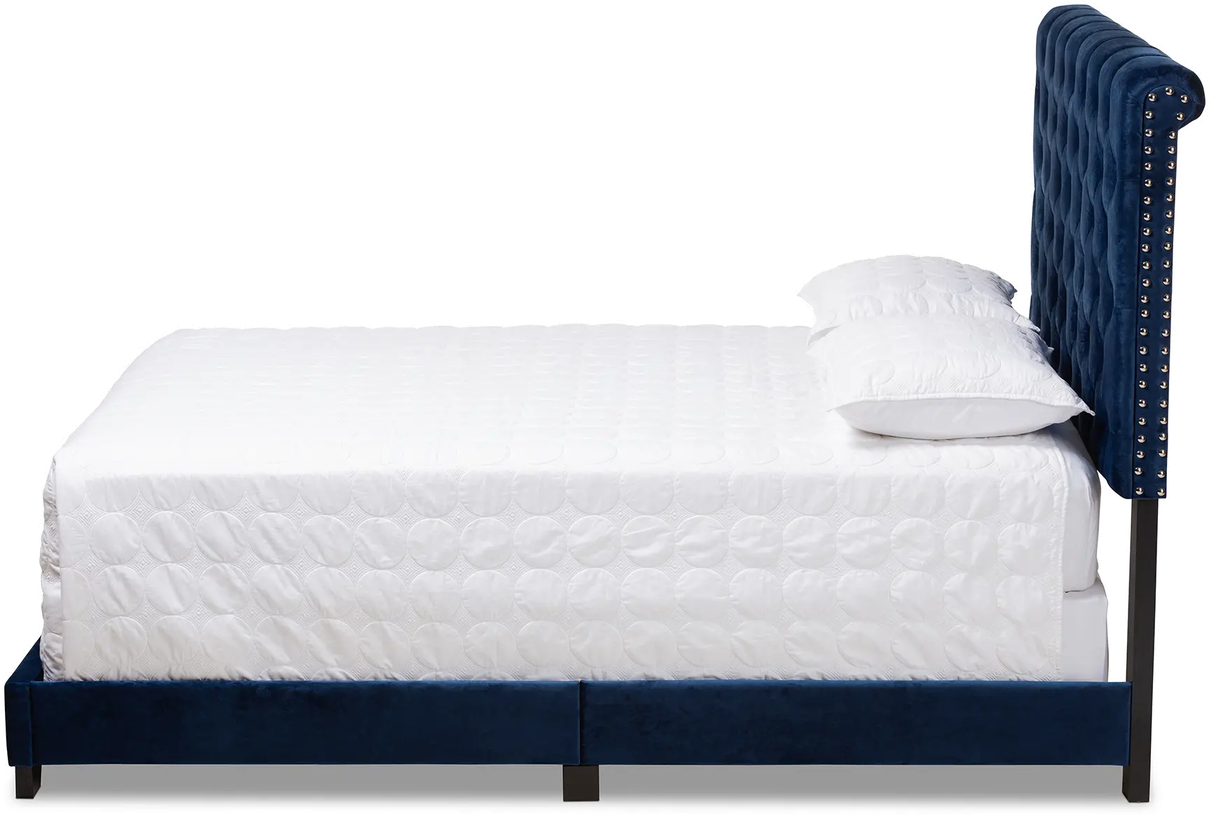 149-8947-RCW Glam Navy Blue Velvet Upholstered Full Bed - Katelin-5