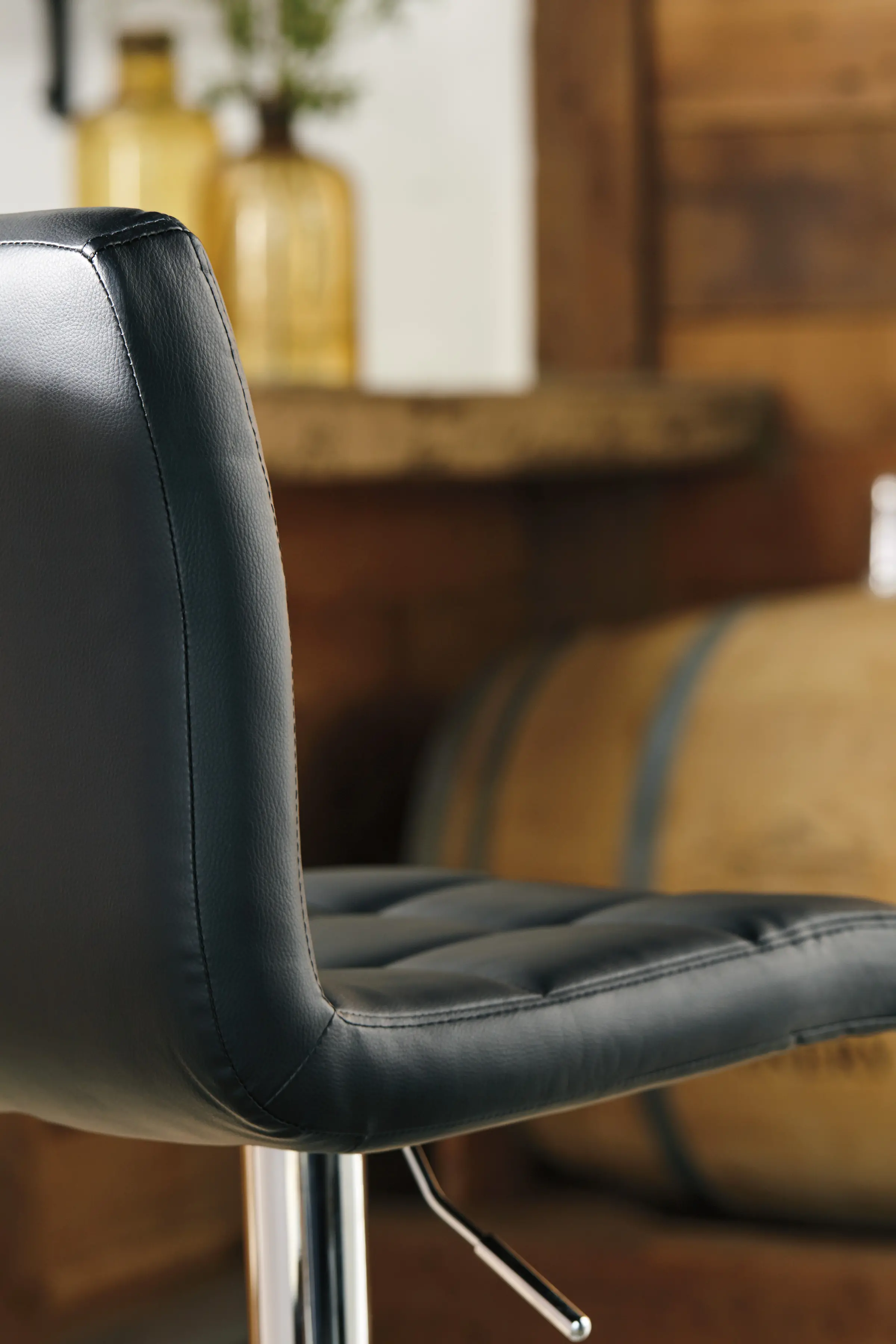 Dagmar Black Adjustable Height Swivel Bar Stool-9