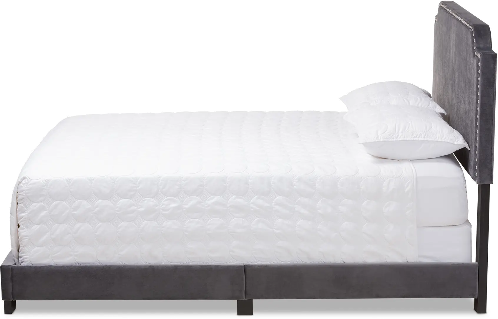 149-8956-RCW Glam Dark Gray Velvet Upholstered Full Bed - Eleanora-4
