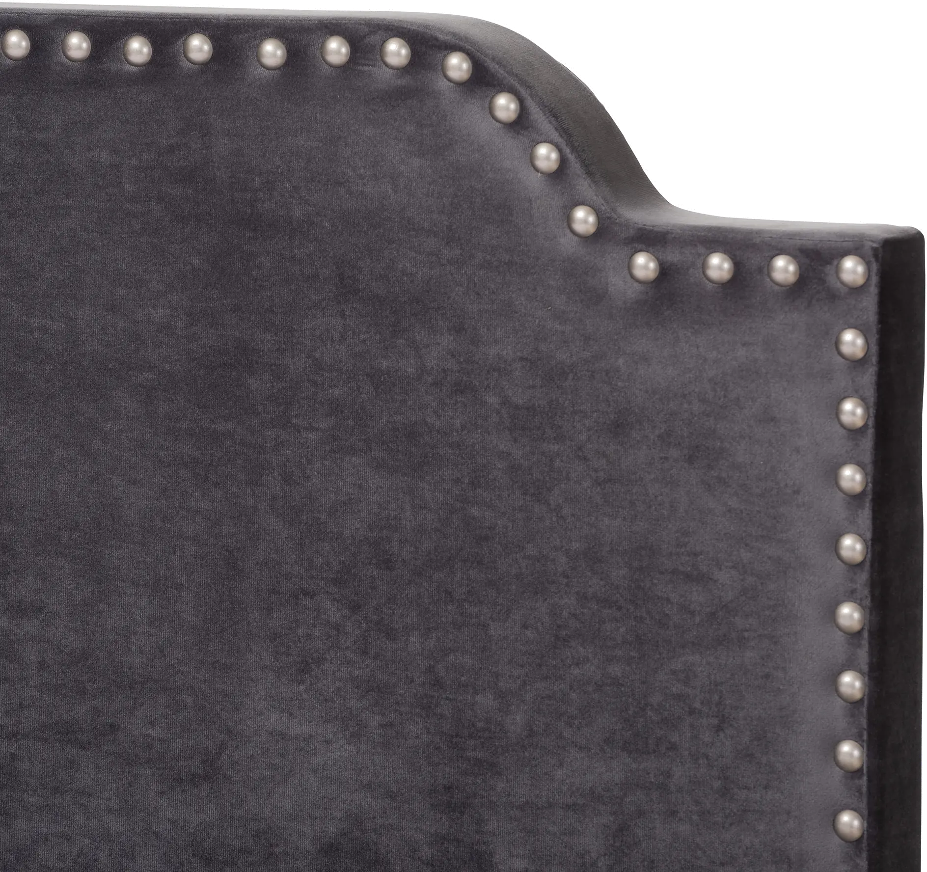 149-8958-RCW Glam Dark Gray Velvet Upholstered King Bed - Eleanora-6