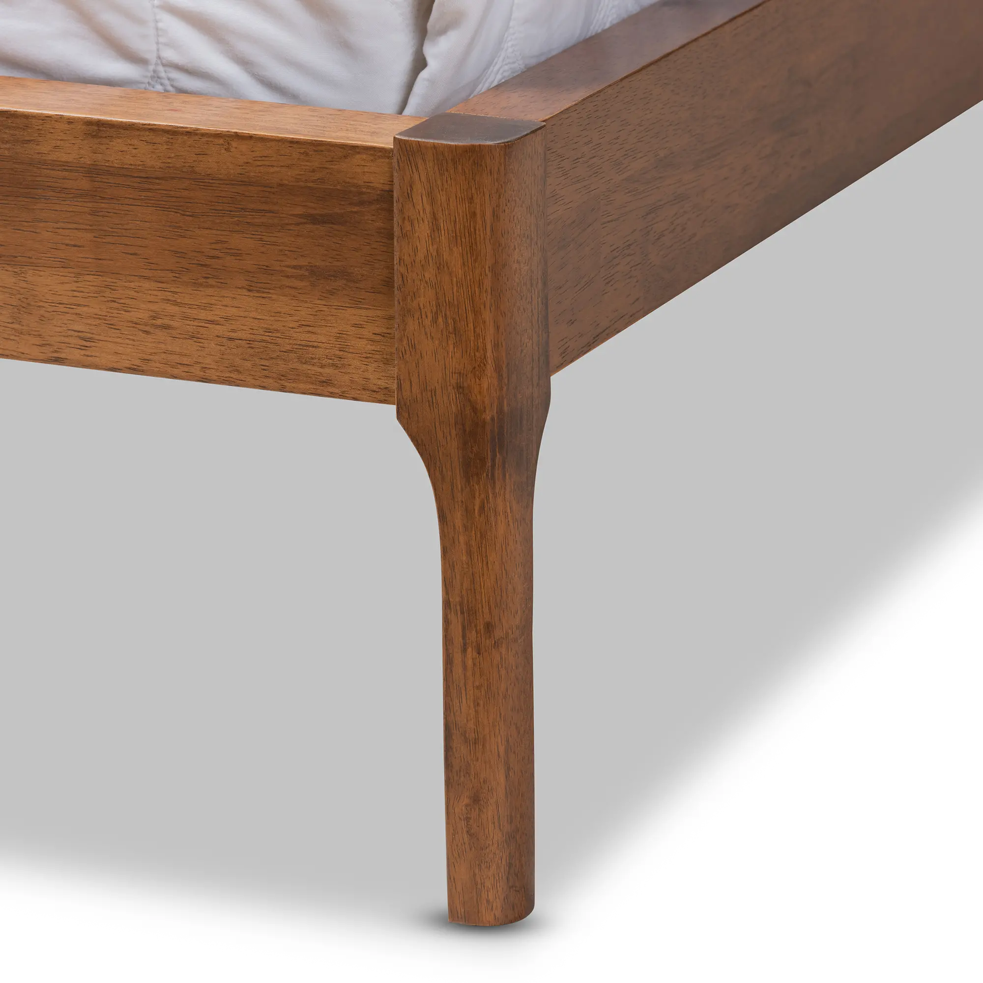 149-8775-RCW Mid-Century Beige and Walnut Upholstered Platform Queen Bed - Anneka-7