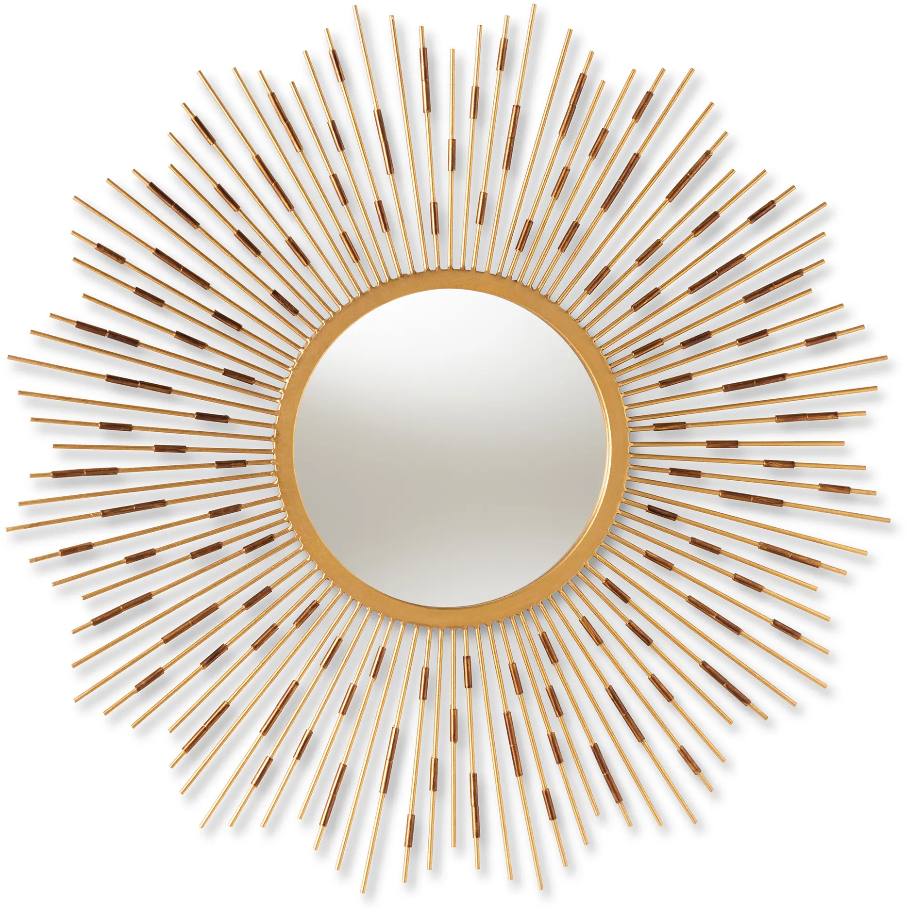 150-8896-RCW Modern Gold Sunburst Accent Wall Mirror - Auberon-1