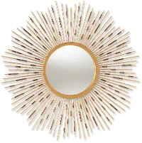 150-8896-RCW Modern Gold Sunburst Accent Wall Mirror - Auberon