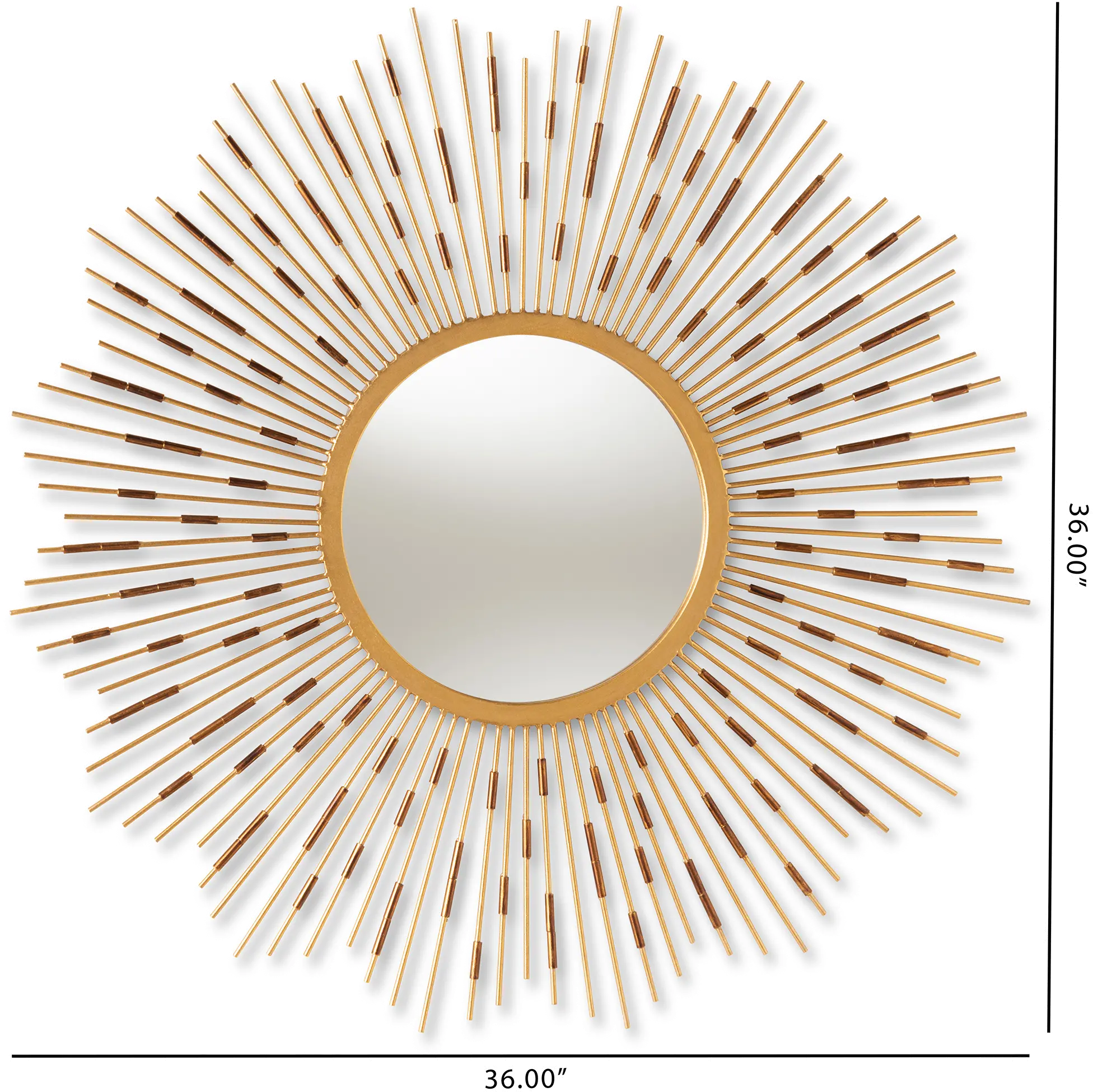 150-8896-RCW Modern Gold Sunburst Accent Wall Mirror - Auberon-3