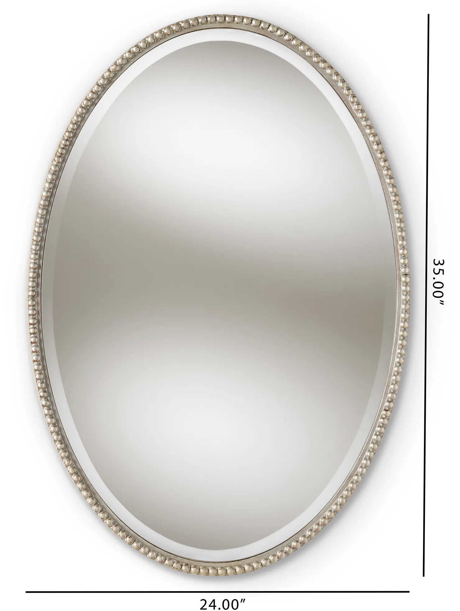 150-8893-RCW Antique Silver Oval Accent Wall Mirror - Wiley-3