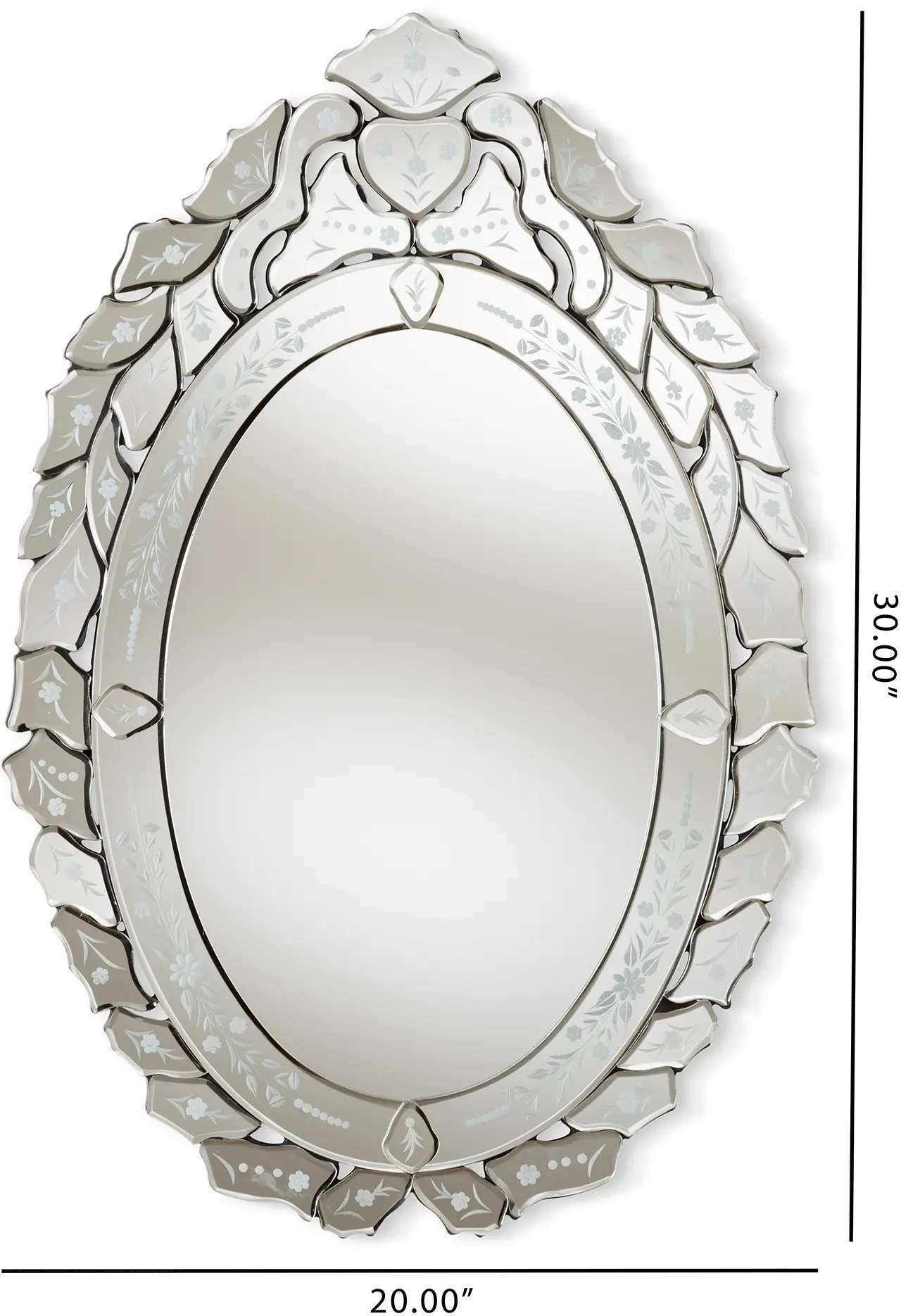 150-8878-RCW Traditional Silver Venetian Round Accent Wall Mirror - Roselyn-3