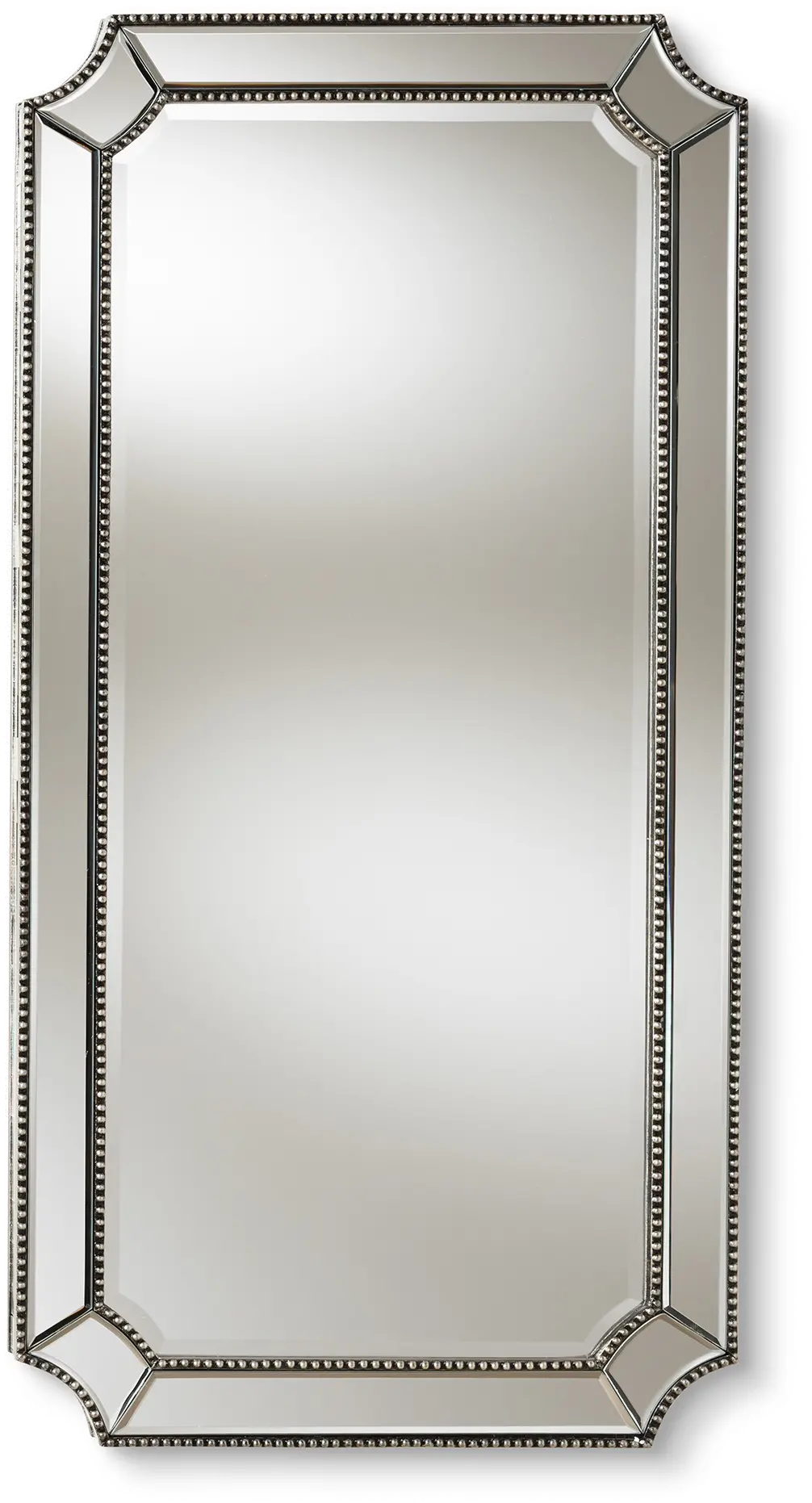 150-8890-RCW Art Deco Silver Rectangular Accent Wall Mirror - Iona-1