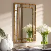 150-8891-RCW Modern Gold Bamboo Accent Wall Mirror - Phemie