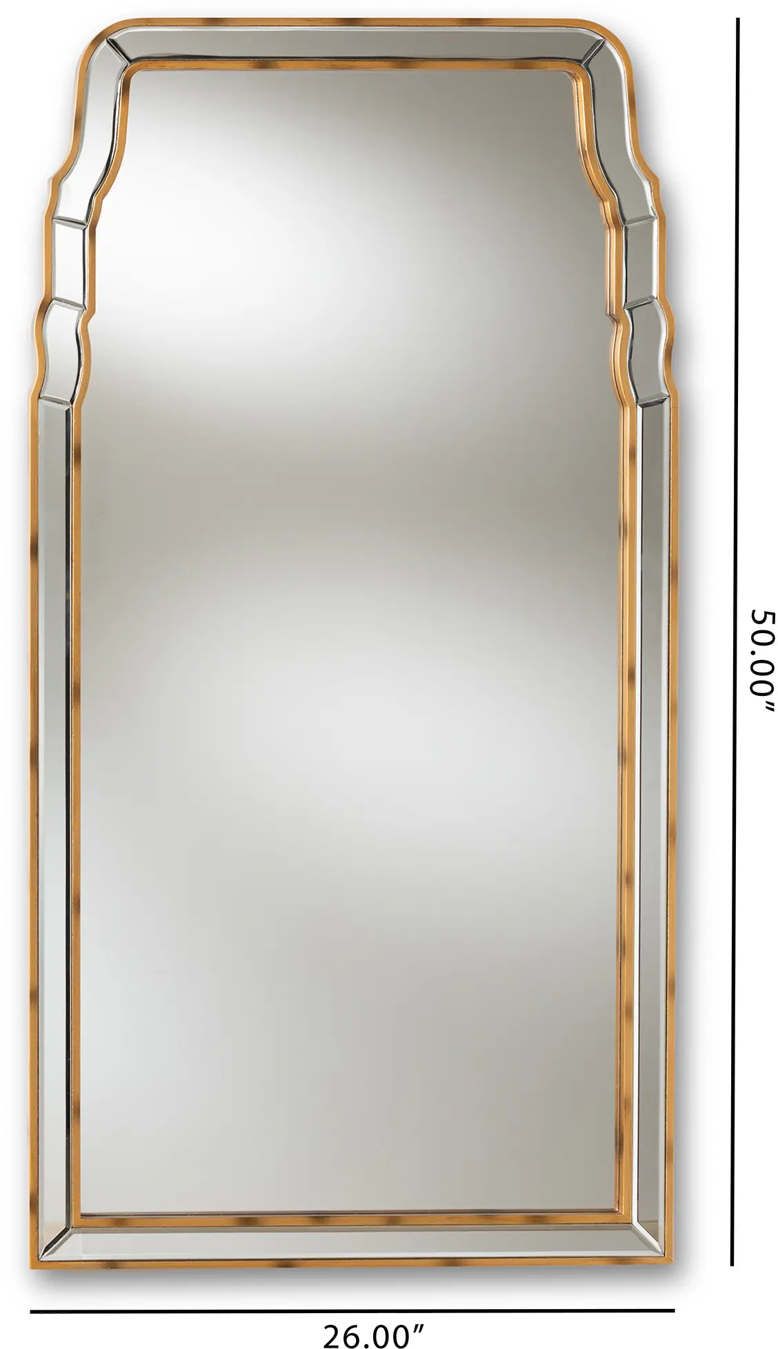 150-8892-RCW Contemporary Gold Accent Wall Mirror - Loreen-3