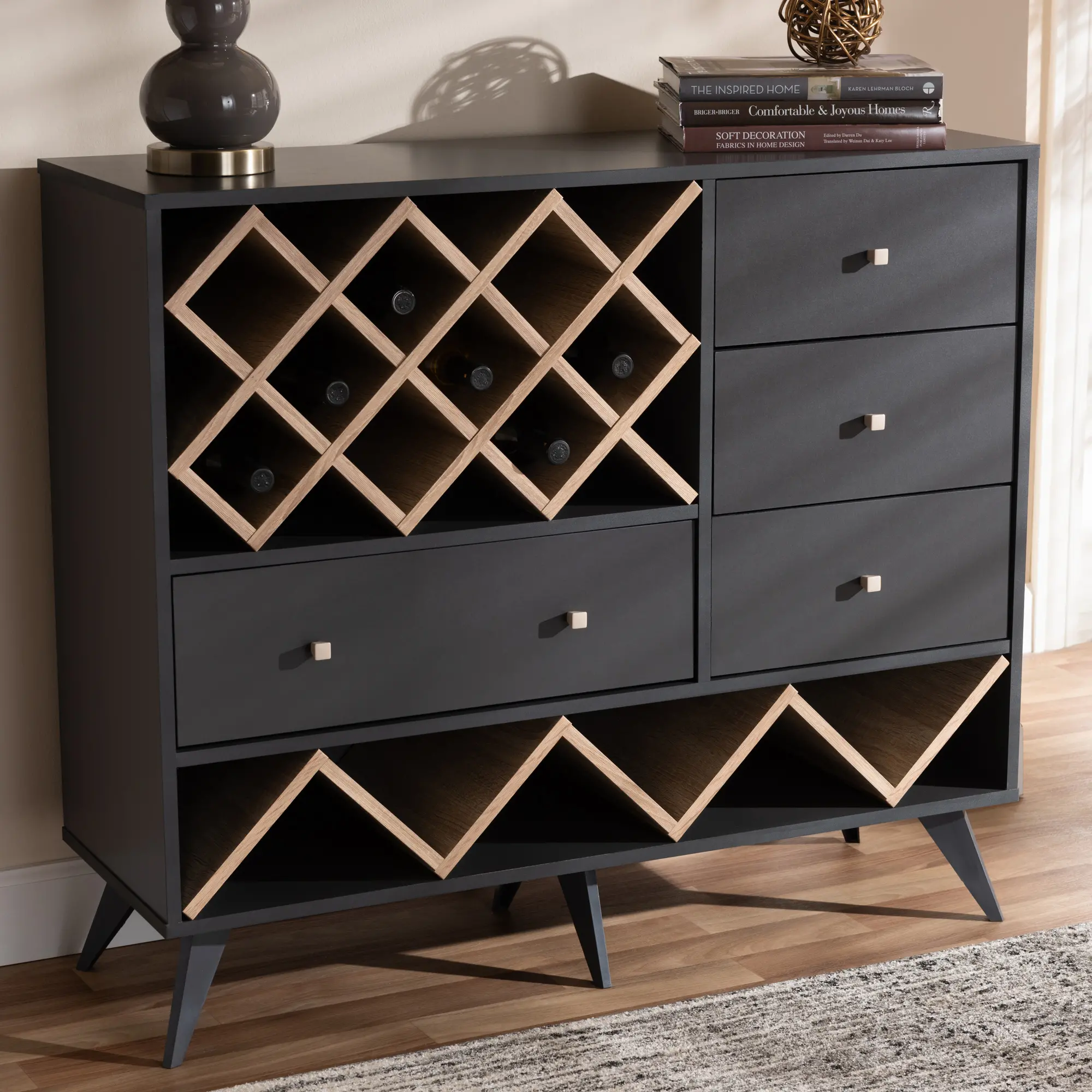 150-9235-RCW Audrea Mid Century Gray Wine Cabinet-2