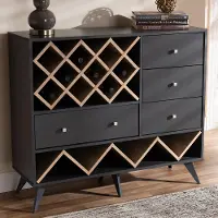 150-9235-RCW Audrea Mid Century Gray Wine Cabinet