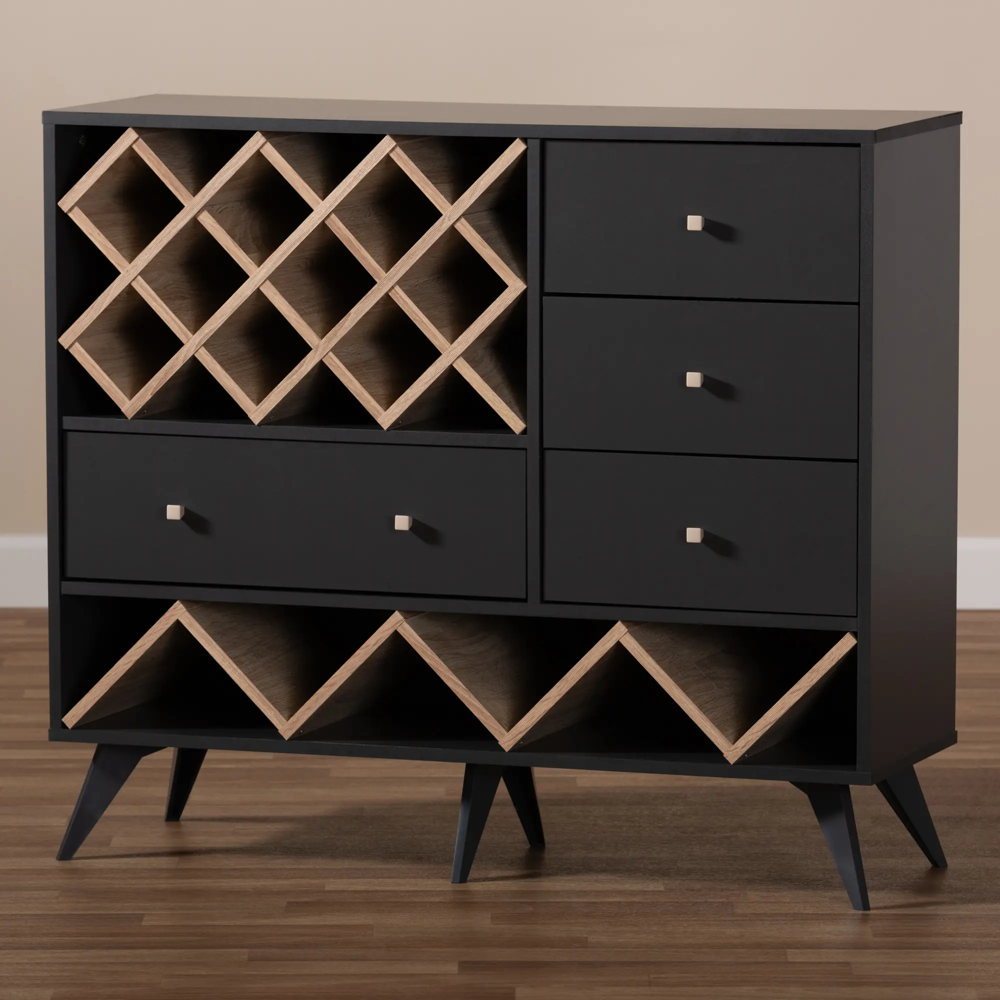 150-9235-RCW Audrea Mid Century Gray Wine Cabinet-3