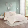White and Multi Color Pom-Pom Full Callie 5 Piece Bedding Collection
