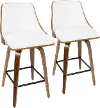 B26-GNN2-SWVX WLW2 Mid Century White Swivel Counter Height Stool (Set of 2) - Gianna